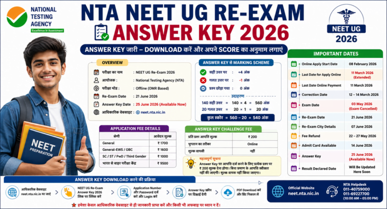 NTA NEET UG Re-Exam Answer Key 2026