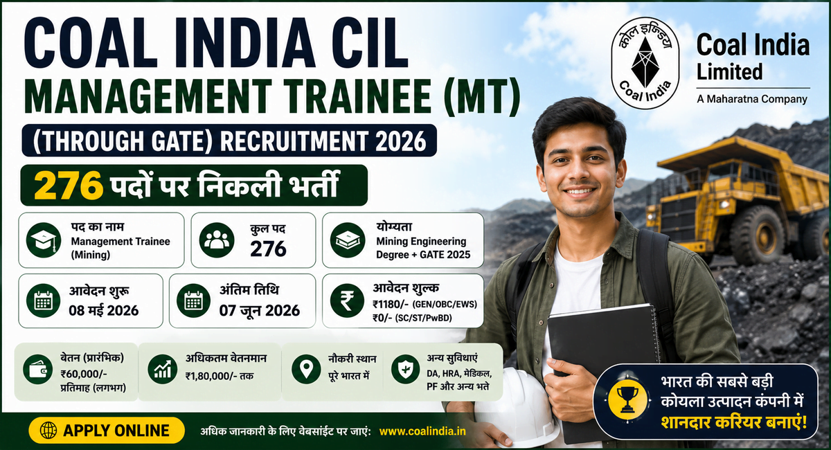 Coal India CIL MT Recruitment 2026