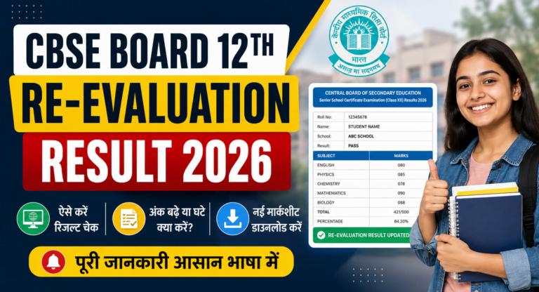 CBSE Board 12th Re-Evaluation Result 2026