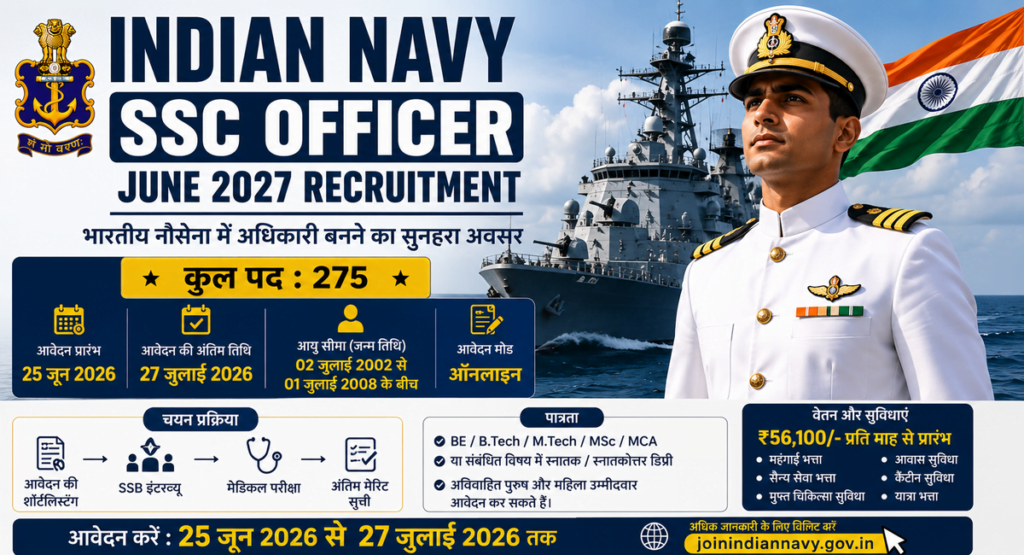 Indian Navy SSC Officer June 2027 Recruitment