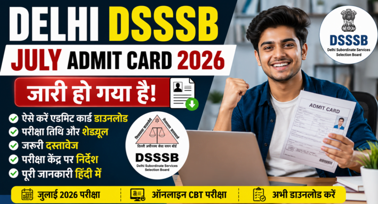 Delhi DSSSB July Admit Card 2026