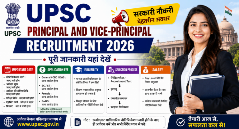 UPSC Principal and Vice-Principal Recruitment 2026