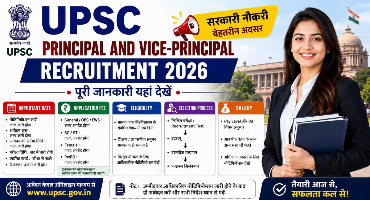 UPSC Principal and Vice-Principal Recruitment 2026