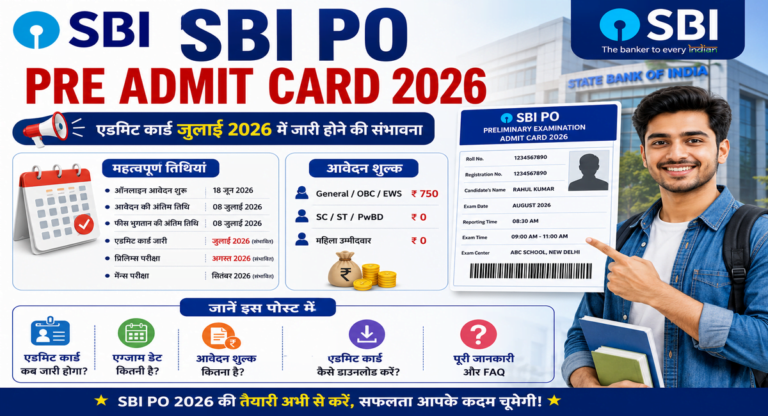 SBI PO Pre Admit Card 2026