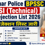 Bihar Police BPSSC ASI (Technical) Rejection List 2026