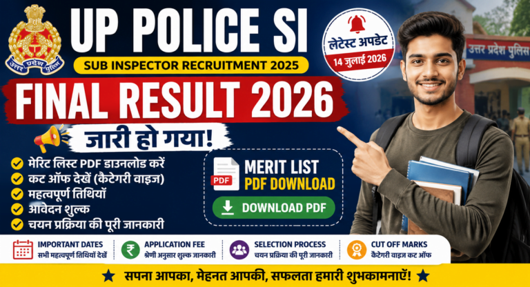 UP Police SI Final Result 2026