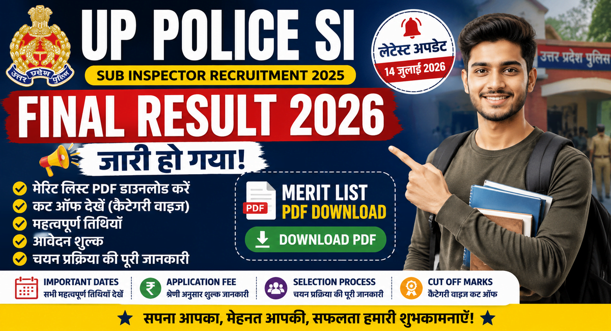 UP Police SI Final Result 2026