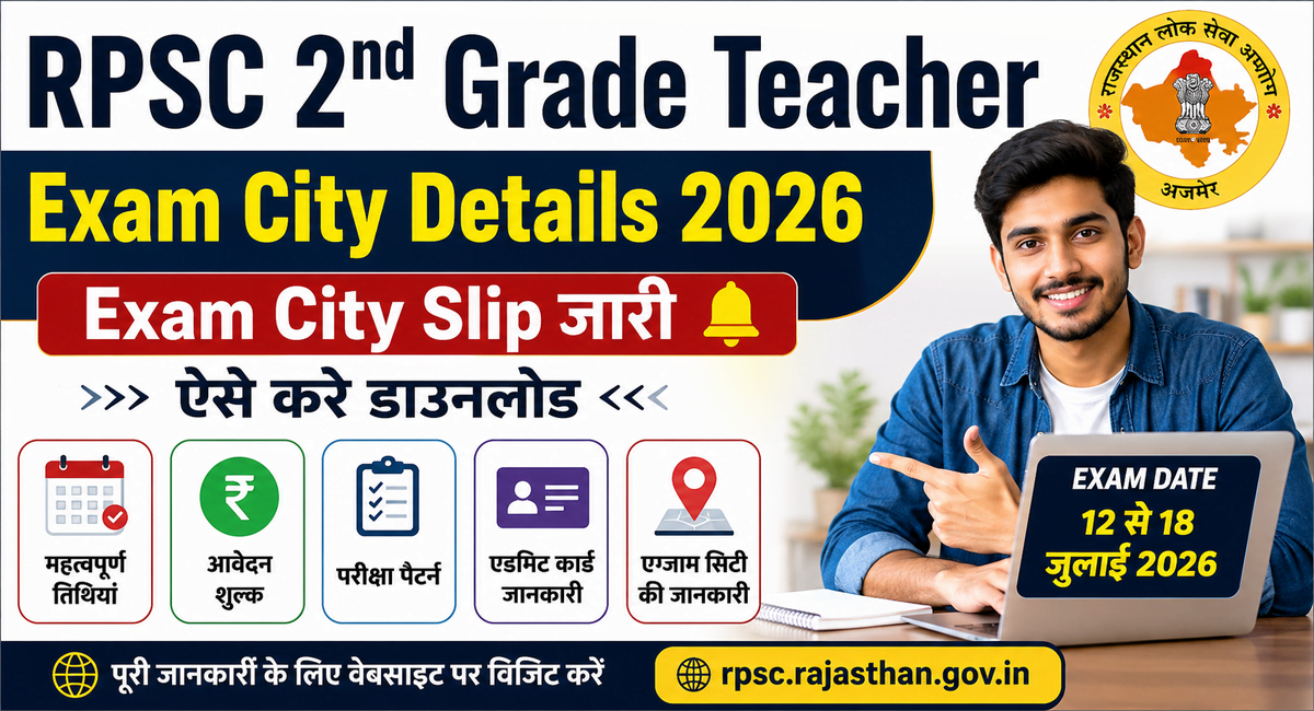RPSC 2nd Grade Teacher Exam City Details 2026