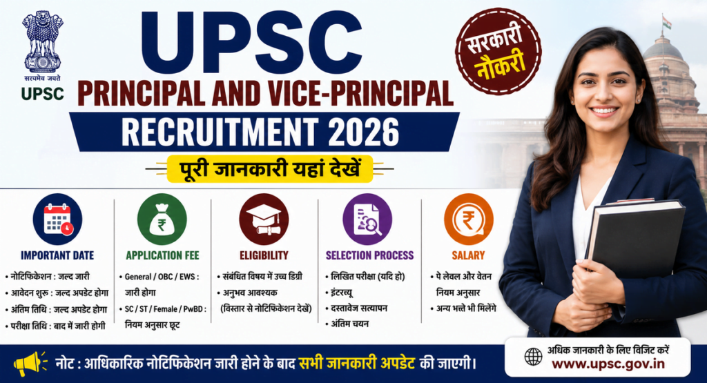 UPSC Principal and Vice-Principal Recruitment 2026