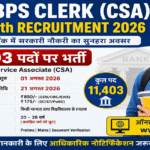 IBPS Clerk (CSA) 16th Recruitment 2026