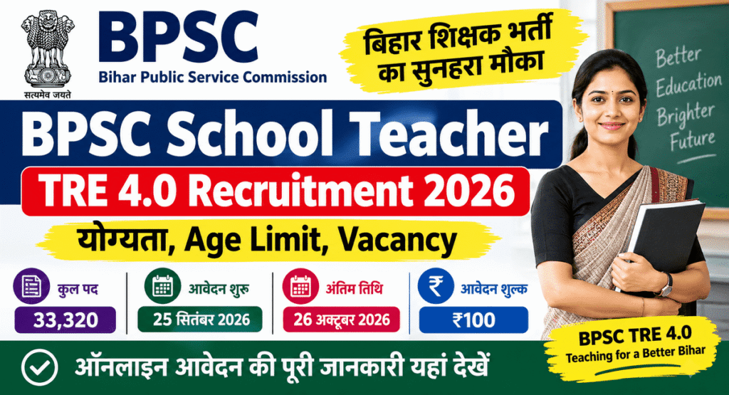 BPSC School Teacher TRE 4.0 Recruitment 2026