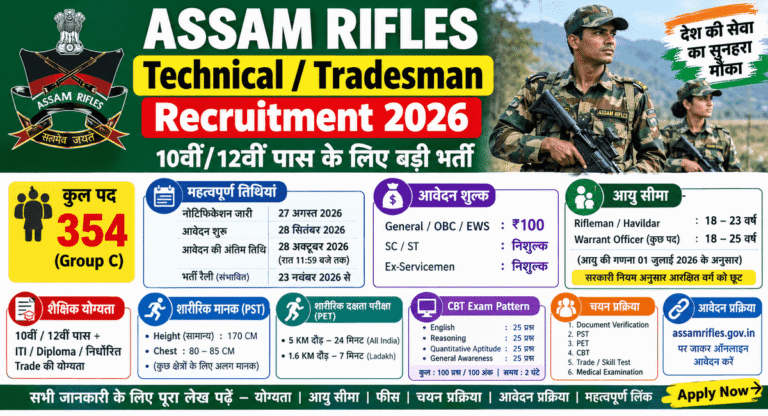 Assam Rifles Technical / Tradesman Recruitment 2026